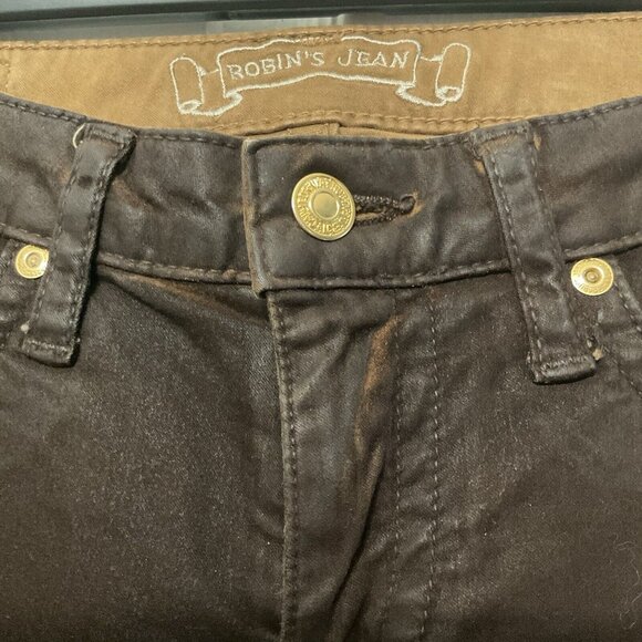 Robin’s Jeans Women’s Jane Style Designer Brown Coated Finish Skinny boot cut 26 - Picture 7 of 13